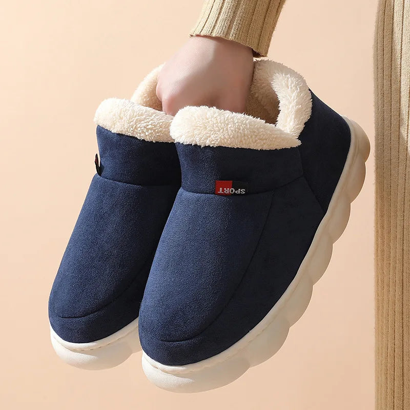 Berlleni - Thick Bottom Plush Cotton-Padded Snow Ankle Booties